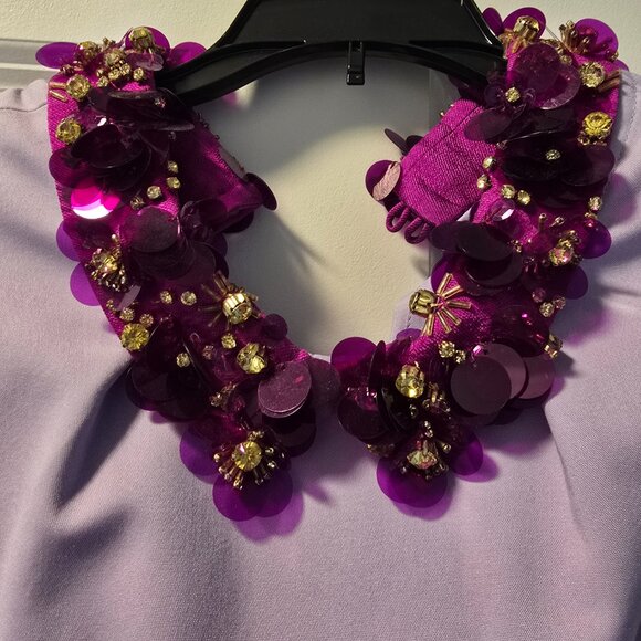 Kate Spade Rosina California Calling Lilac Purple Red Jewels Dress 4 $448 - Picture 3 of 3
